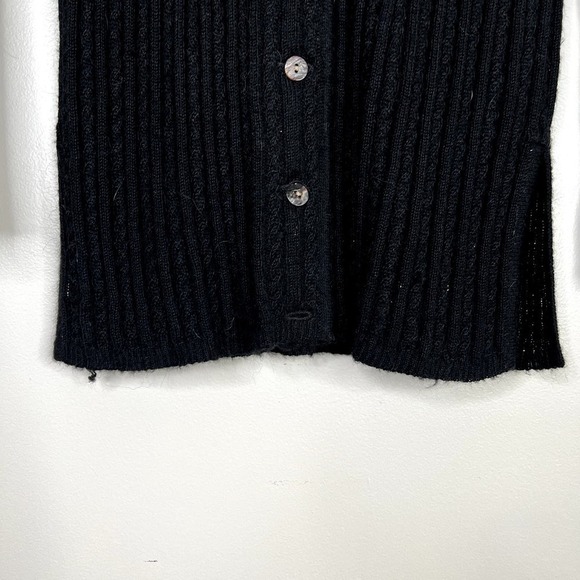 Vintage Top Knit Alpaca Blend Button Front Cardigan Sweater Longline Side Split - Picture 2 of 10